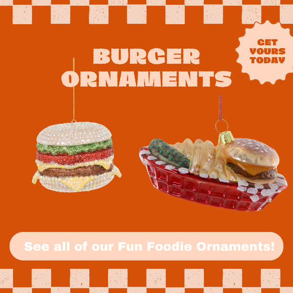 Cody Foster Cheese Burger Ornament Fancy Jeweled Humorous Foodie Gift - Picture 4 of 6